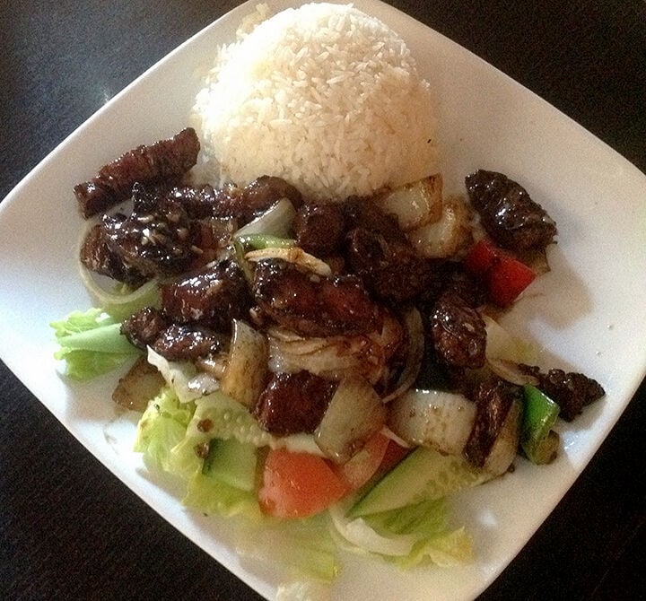 Shaken beef dish